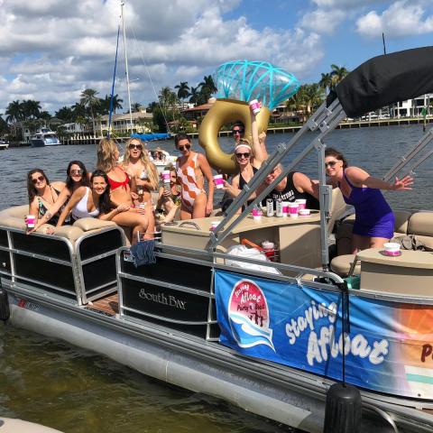 a group of people on a boat