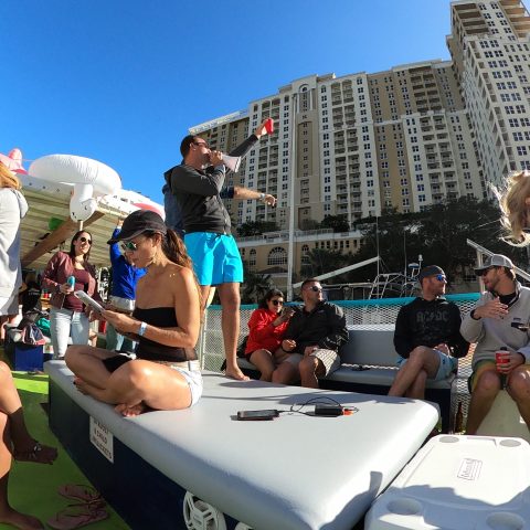 a group of people sitting at a table