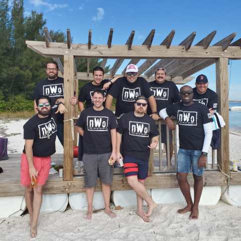 a group of people posing for a picture