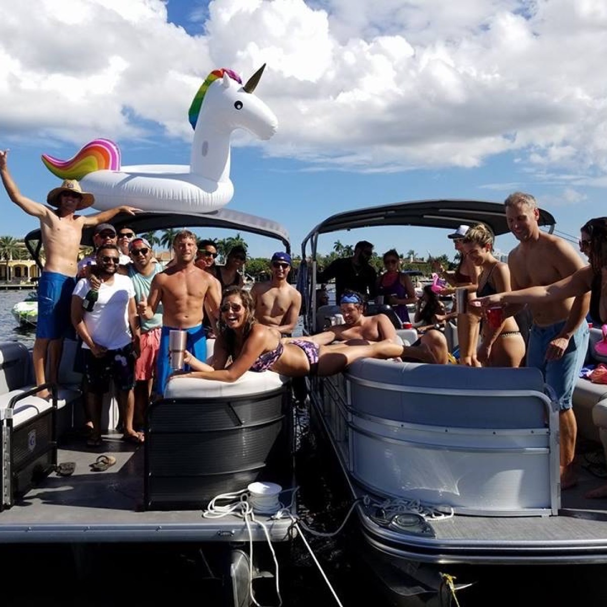 a group of people on a boat
