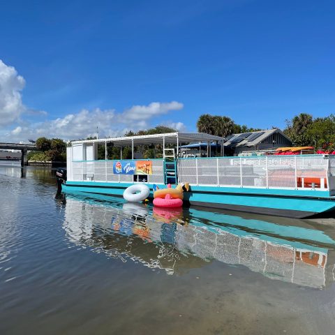 a small boat in a body of water