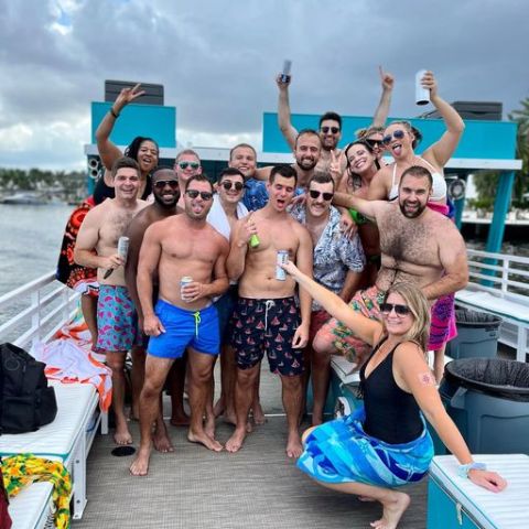 a group of people posing for the camera